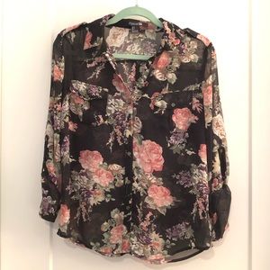 Floral sheer blouse